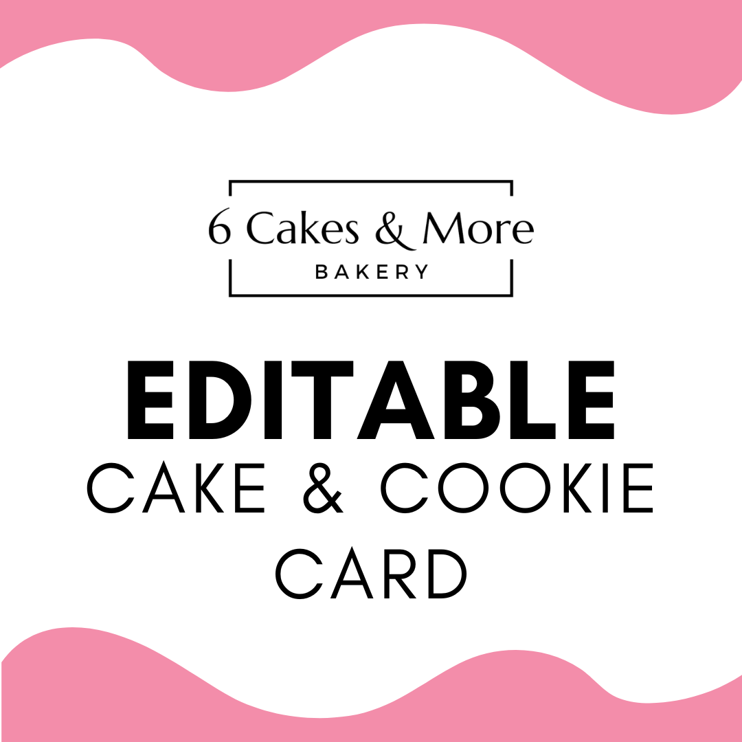 Editable Cake & Cookie Care Cards
